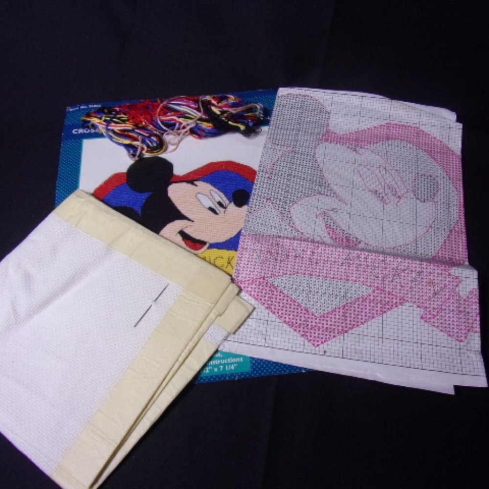 Vintage Mickey Mouse Unlimited Cross Stitch Kit, I Love Mickey, Needle Craft, - Picture 3 of 10